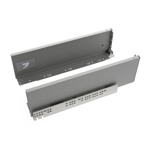Slim T-box 4D комплект ящика 450мм, цвет темно-серый, боковины h132мм, направляющие плавного закрывания, для ДСП 16мм