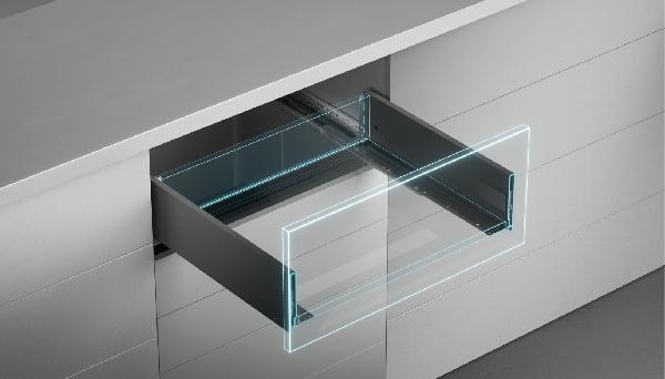 Slim T-box 4D комплект ящика 400мм, темно-серый, h94мм, плавное закрывание, для ДСП 16мм